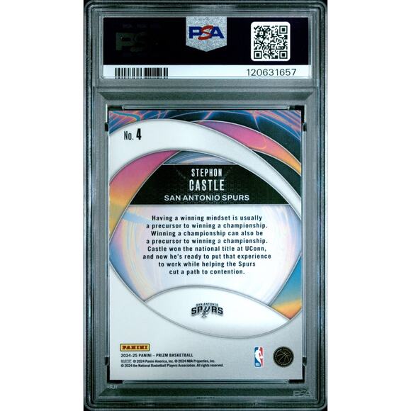 Stephon Castle Panini Prizm Instant Impact Card #4 (RC) PSA 10 GEM MINT SPURS - Picture 3 of 3